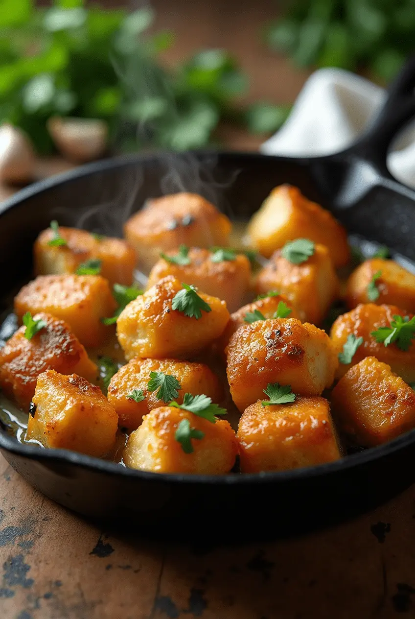 Knoblauch-Hähnchen, Knusprige Hähnchen Bites, schnelles Abendessen, gesunde Hähnchen Rezepte, Low Carb Abendessen, 25 Minuten Rezept, Knoblauch Hähnchen,