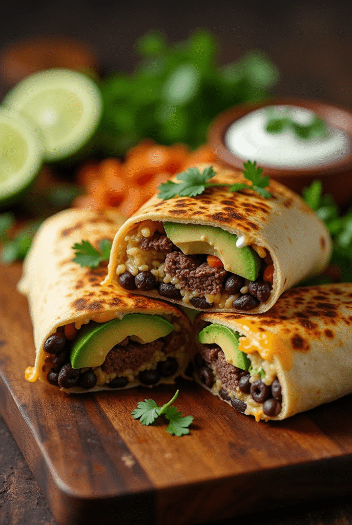 Steak Burritos Rezept, Wraps Rezepte Füllung